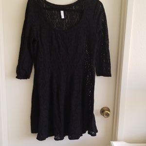Sheer and stretchy lace dress.